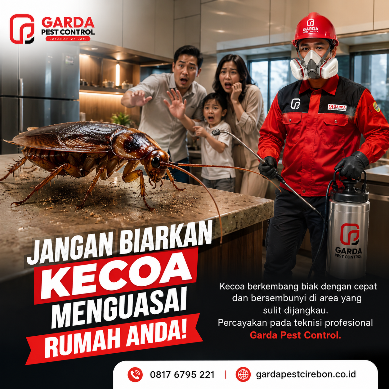 Jasa Pembasmi Kecoa Cirebon Terdekat untuk Rumah dan Bisnis Kuliner